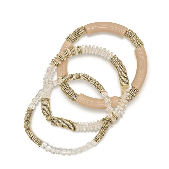  보우드 레인 팔찌 클리어워터 비치 브레이슬릿 스택 뉴트럴 - BOWOOD LANE