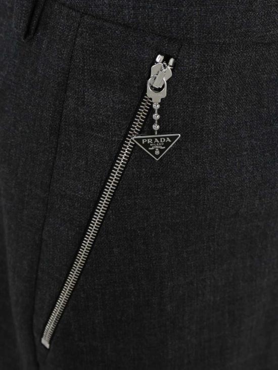  프라다 스트레이트 팬츠 울 팬츠 그레이 - PRADA