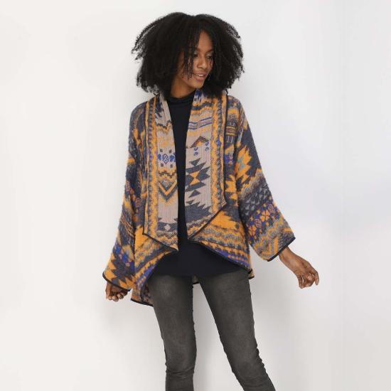  Vismaya 가디건 비스마야 산토 기모노 네이비 머스타드 - OTHER BRANDS
