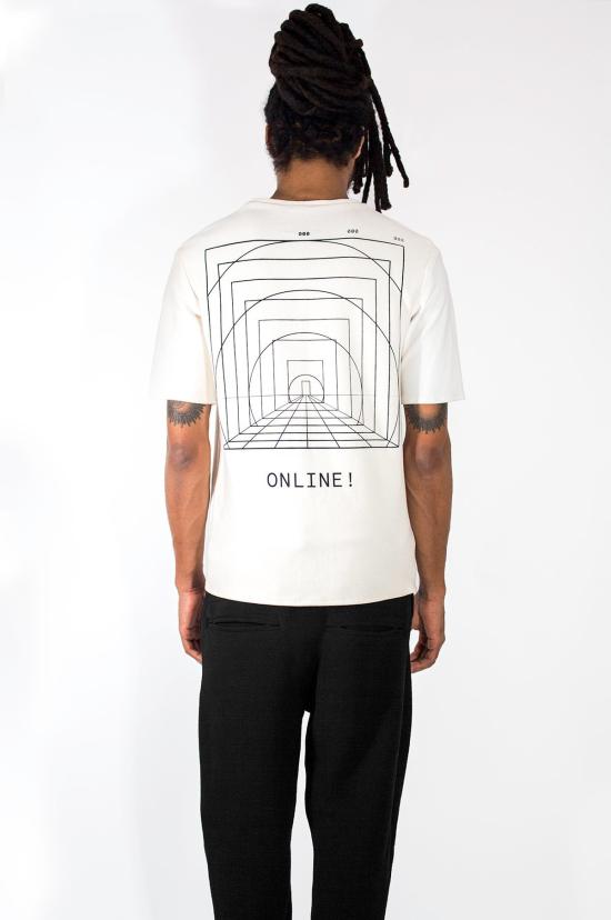  엠 프레스 반팔 티셔츠 M Press 이중 소재 티셔츠 화이트