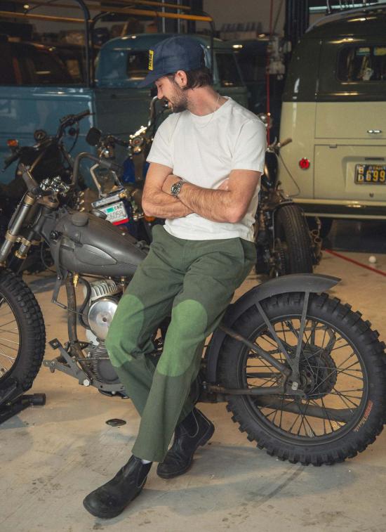  Sønderhaus 수트 팬츠 Donovan 트라우저 그린/화이트 - OTHER BRANDS