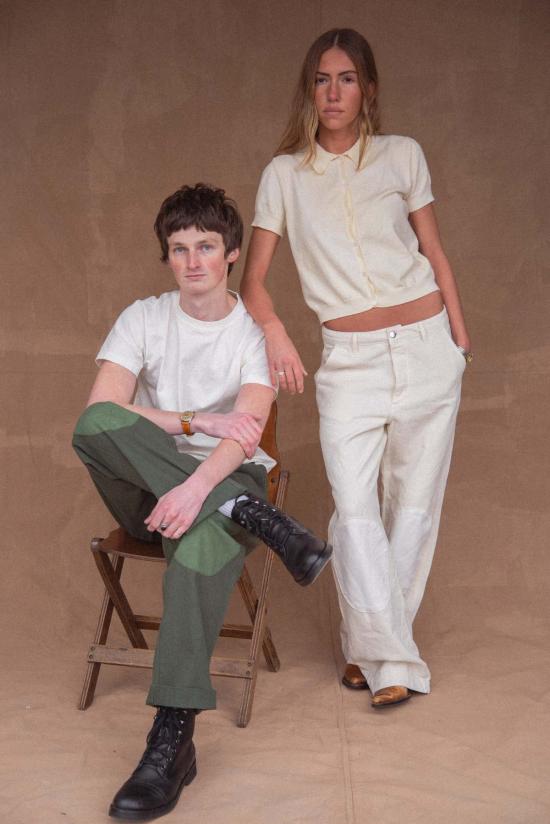  Sønderhaus 수트 팬츠 Donovan 트라우저 그린/화이트 - OTHER BRANDS