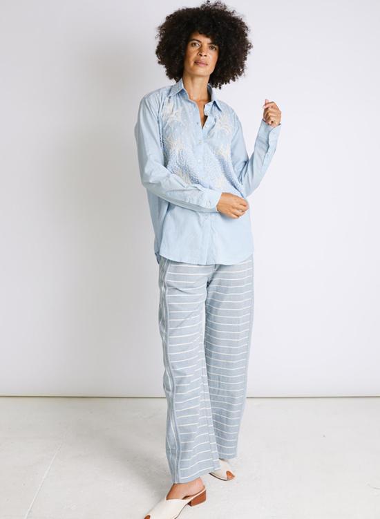  Seek Collective 스트레이트 팬츠 Haus 팬츠 아틀란틱 스트라이프 - OTHER BRANDS