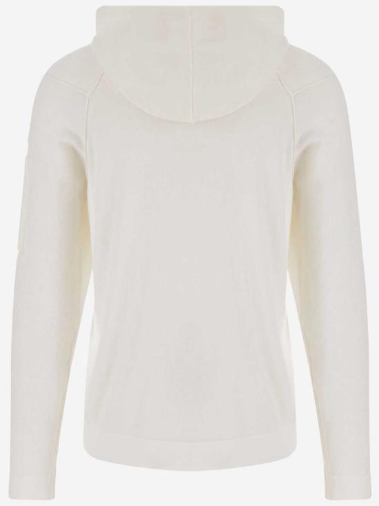  씨피 컴퍼니 긴팔 티셔츠 C.P. 회사 화이트 코튼 스웨트셔츠 거즈화이트 - C.P. COMPANY