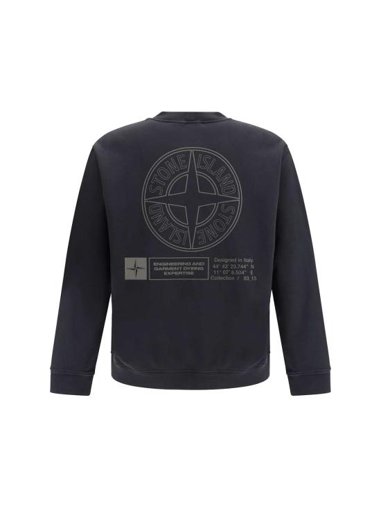  스톤 아일랜드 긴팔 티셔츠 스톤아일랜드 로고 스웨트셔츠 블랙 - STONE ISLAND