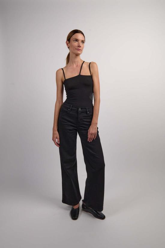  Outland denim 데님 팬츠 아웃랜드 데님 미아 미드 와이드 레그 진 블랙 - OTHER BRANDS