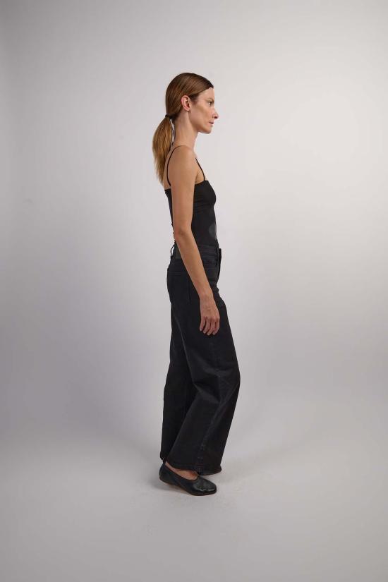  Outland denim 데님 팬츠 아웃랜드 데님 미아 미드 와이드 레그 진 블랙 - OTHER BRANDS