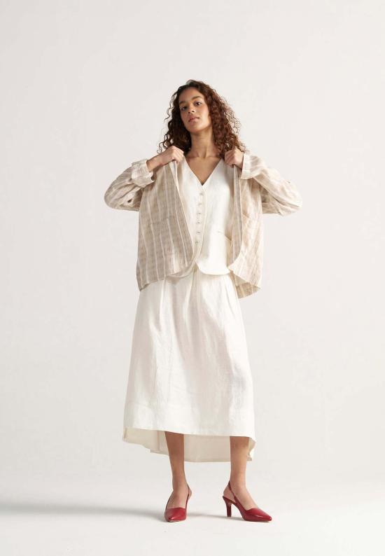  이키비 베스트 애프터눈 어페어 코디 세트 오프 화이트 - IKKIVI