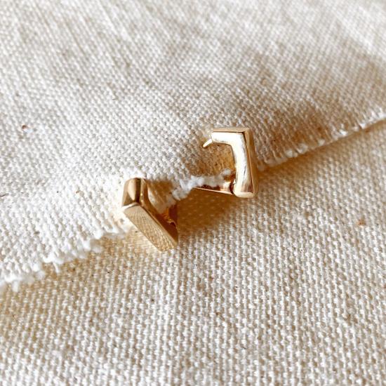  골드파이 이어링 골드 피 18k 골드 필드 다이아몬드 모양 클릭커 귀걸이 - GOLDFI