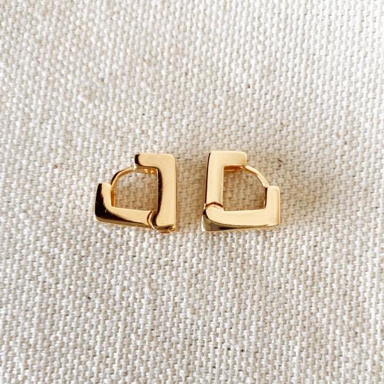  골드파이 이어링 골드 피 18k 골드 필드 다이아몬드 모양 클릭커 귀걸이 - GOLDFI