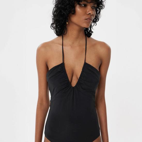  마리아 셰르 바디수트 티셔츠 알시나 니콜 보디수트 블랙