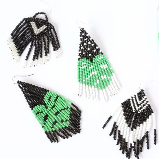  포스테리 이어링 포스터리 블랙 & 실버 귀걸이 - FOSTERIE