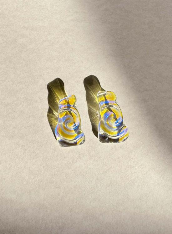  줄리 테브노 이어링 해안 유리 귀걸이 아이스 웨이브 - JULIE THEVENOT