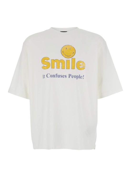  디스퀘어드2 반팔 티셔츠 Dsquared2 코튼 크루넥 티셔츠 (앞면 프린트) 화이트