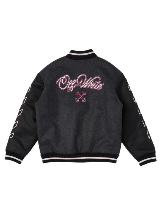  [키즈] 오프화이트 자켓 아동용 바시티 로고 재킷 (회색) - OFF WHITE