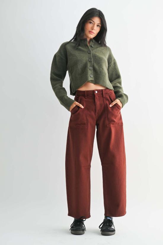  저스트 블랙 데님 데님 팬츠 유틸리티 심드 배럴 진 미디엄 데님 - JUST BLACK DENIM