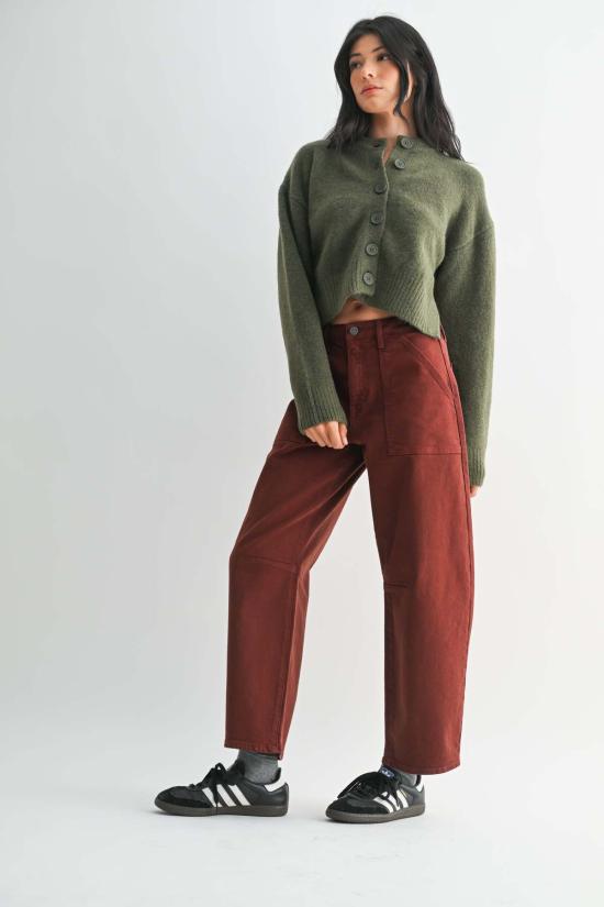  저스트 블랙 데님 데님 팬츠 유틸리티 심드 배럴 진 미디엄 데님 - JUST BLACK DENIM