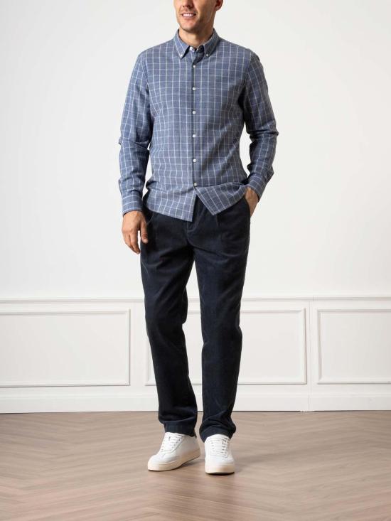  O.N.S 긴팔 셔츠 풀턴 헤더 윈도우페인  미드 블루 헤더/화이트 체크 - OTHER BRANDS