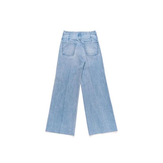  타나카 데님 팬츠 와이드 진 팬츠 애쉬 블리치 - TANAKA
