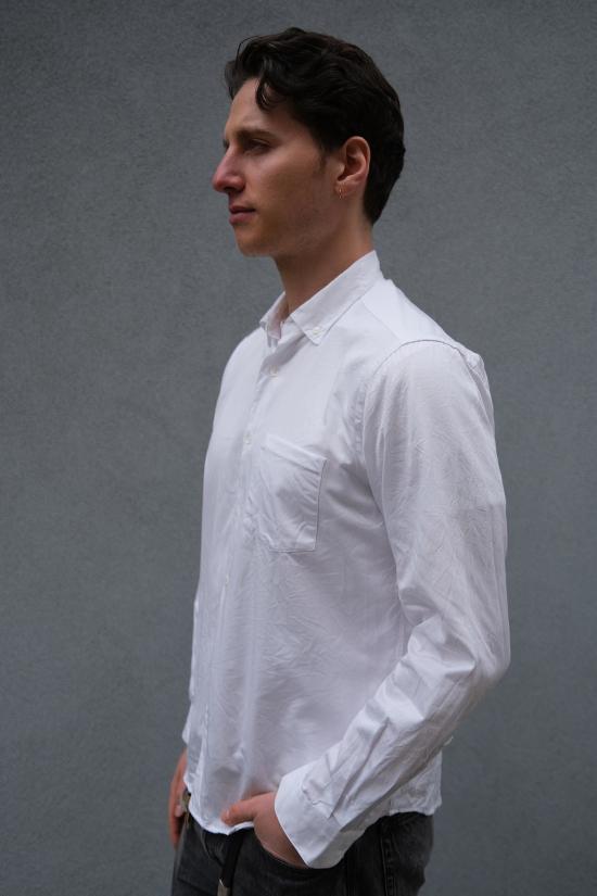  Steven Alan 긴팔 셔츠 스티븐 앨런 싱글 니들 셔츠 화이트 트윌 - STEVEN ALAN