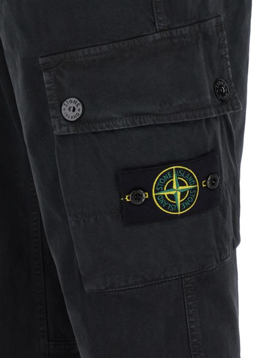  스톤 아일랜드 치노 팬츠 카고 팬츠 블랙 - STONE ISLAND
