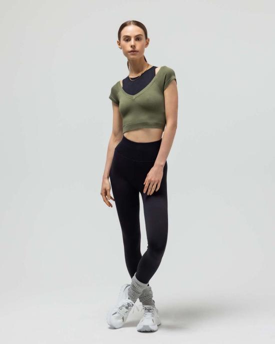  Reformer 민소매 티셔츠 리포머 골지 캡 슬리브 크롭탑