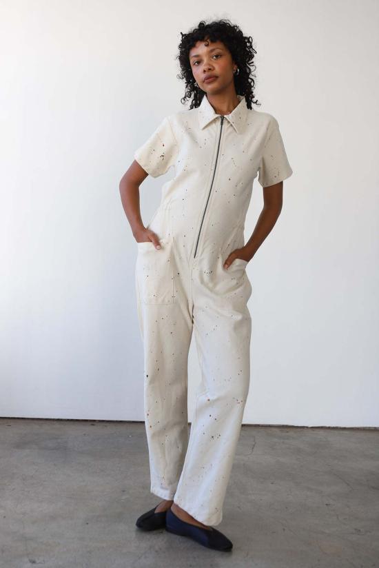  Noble 점프수트 고급 작업복 스플래터 프린트