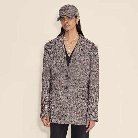  홀츠베일러 수트 자켓 홀즈와일러 에미 헤링본 블레이저 브라운 믹스 - HOLZWEILER