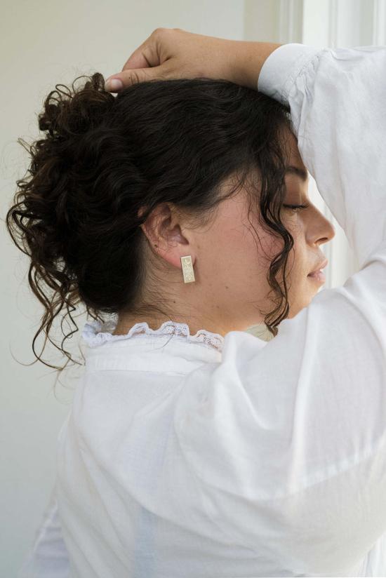  마트르 부미 이어링 하벨리 에칭  세트 실버톤 브라스 - MATR BOOMIE