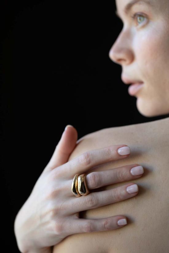  시리 한스도터 반지 글렌 스퀘어 돔 링 스털링 실버 - SIRI HANSDOTTER