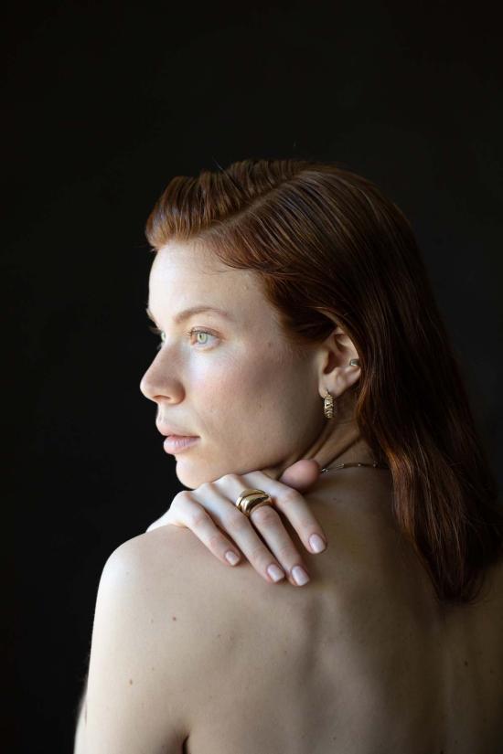  시리 한스도터 반지 글렌 스퀘어 돔 링 스털링 실버 - SIRI HANSDOTTER