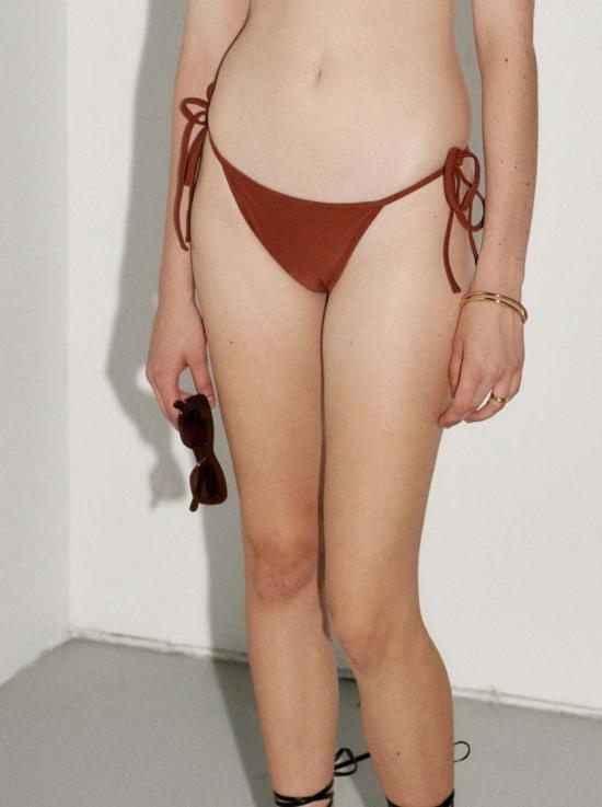  하케아 비키니 수영복 빔 타이 비키니 하의 블랙 - HAKEA