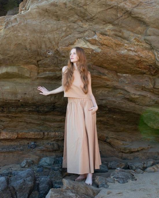  어니스트 코튼 롱 스커트 팔머 스커트