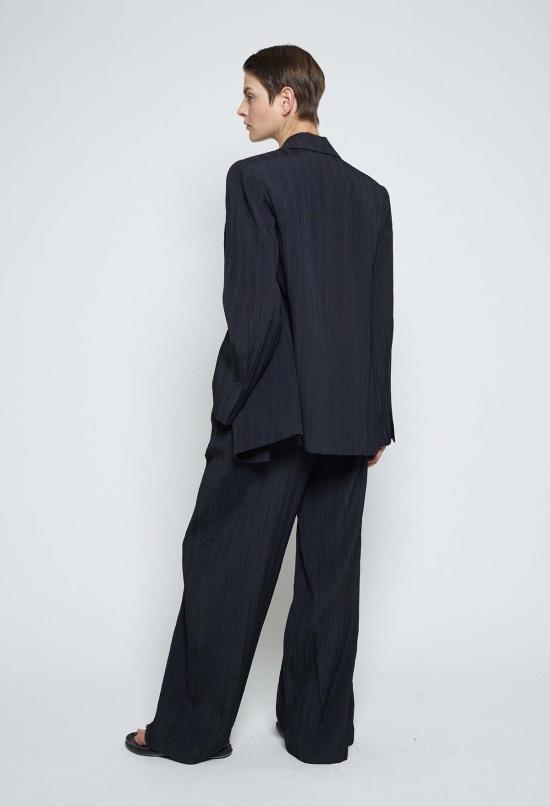  율리아 옌츠슈 수트 자켓 줄리아 젠츠쉬 요크 플리츠 코튼 블렌드 더블 브레스트 재킷 블랙 - JULIA JENTZSCH