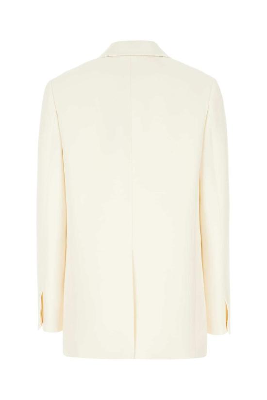  펜디 수트 자켓 아이보리 울 블렌드 블레이저 오프 화이트 - FENDI