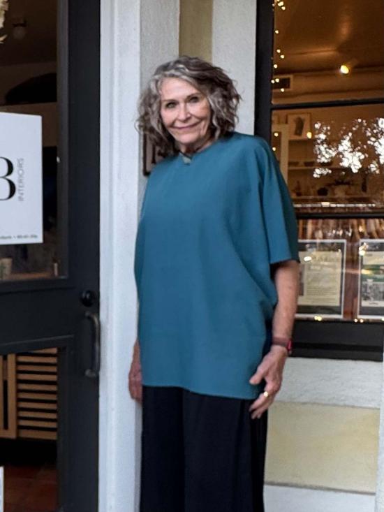  KAAREM 튜닉 카렘 카이트 라운드넥 실크  탑 터쿼이즈 그린 - OTHER BRANDS