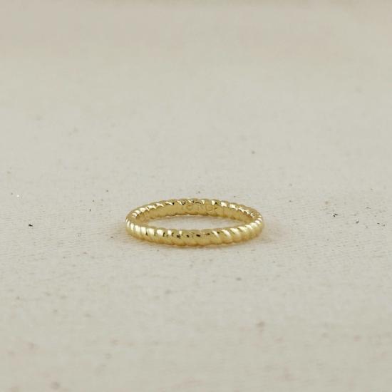  골드파이 반지 골드 피 18k 금도금 트위스트 디자인 밴드 링 - GOLDFI