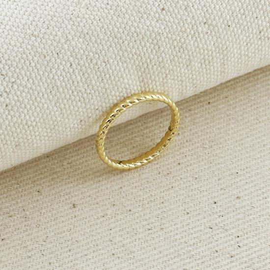  골드파이 반지 골드 피 18k 금도금 트위스트 디자인 밴드 링 - GOLDFI