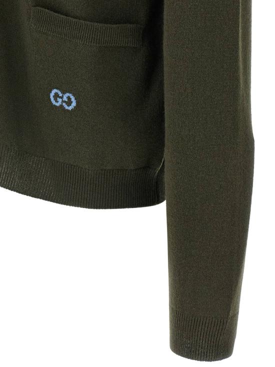  구찌 가디건 GG 인타르시아  그린 - GUCCI