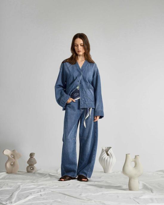  퓨처 클래식스 데님 팬츠 퓨처 클래식 라운드 진 미드 인디고 - FUTURE CLASSICS