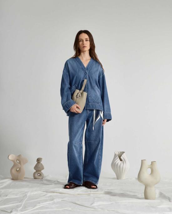  퓨처 클래식스 데님 팬츠 퓨처 클래식 라운드 진 미드 인디고 - FUTURE CLASSICS