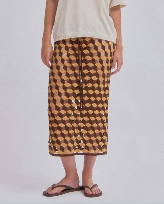  사야카 다비스 뉴욕 롱 스커트 사야카 데이비스 뉴욕 크로셰  선 X 우드