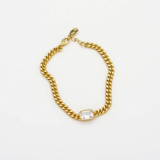  Au 79 바디 주얼리 맨해튼 체인 팔찌 (큐빅 지르코니아 포함)