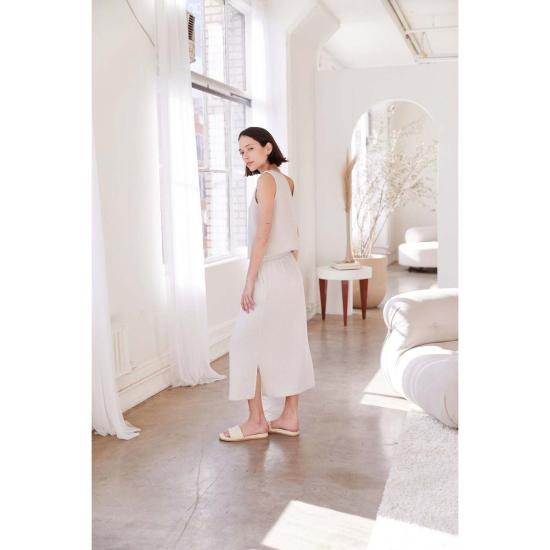  잇이즈웰 LA 롱 스커트 잇이즈웰 L.A. 오가닉 거즈 슬릿 스커트 블랙 - IT IS WELL L.A.