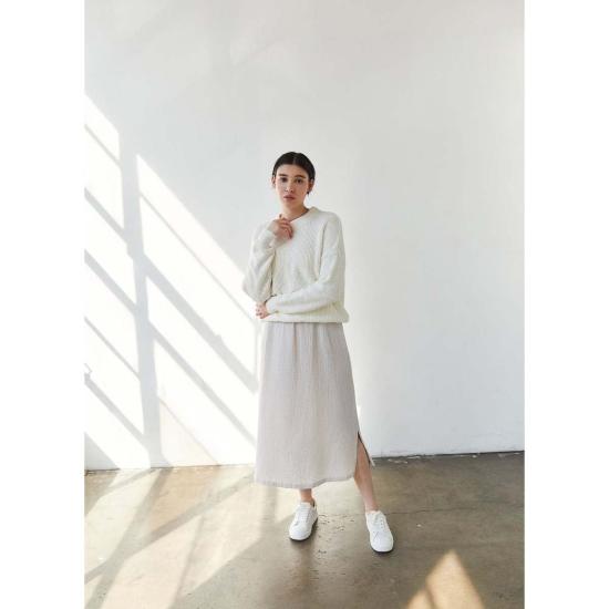  It Is Well L.A. 롱 스커트 잇이즈웰 L.A. 오가닉 거즈 슬릿 스커트 블랙 - OTHER BRANDS