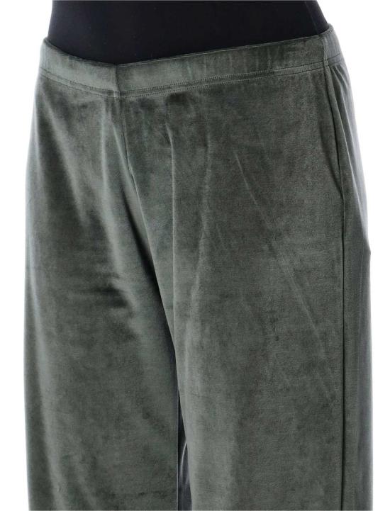  발렌시아가 스트레이트 팬츠 Balenciaga 비스트레치 벨벳 스웨트팬츠 카키 - BALENCIAGA