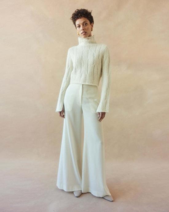  보즈 스웨터 골지 크롭