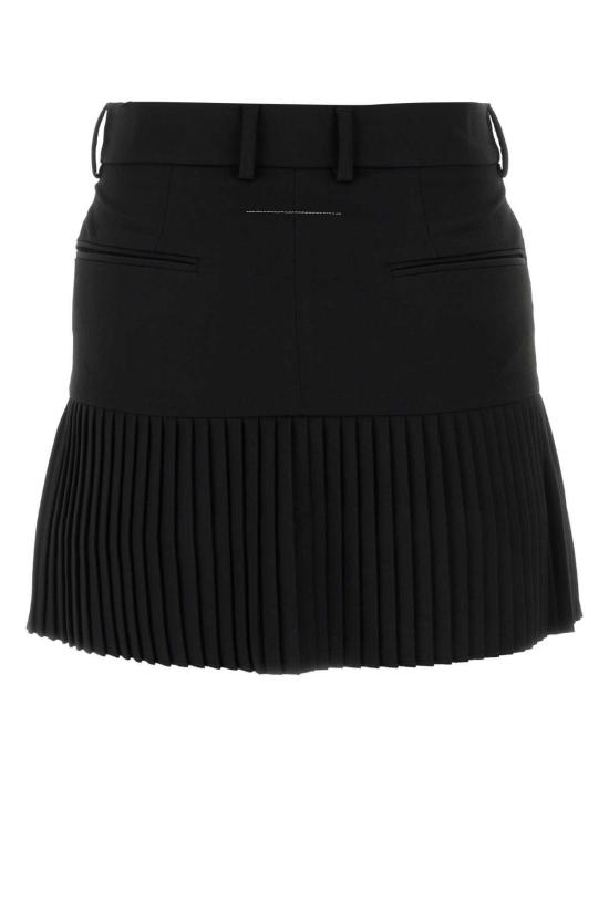  MM6 메종마르지엘라 숏 스커트 Mm6 메종 마르지엘라 블랙 스트레치 트윌 미니 스커트 블랙 - MM6 MAISON MARGIELA