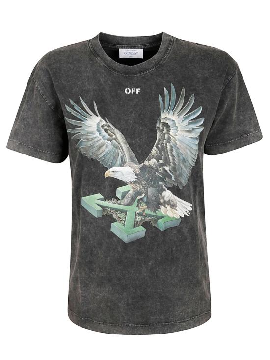  오프화이트 반팔 티셔츠 오프 화이트 이글 애로우 90년대 스케이트 티셔츠 마블 블랙