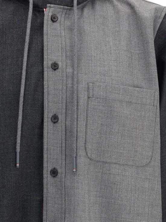  톰브라운 자켓 톰 브라운 후드 셔츠 재킷 - THOM BROWNE